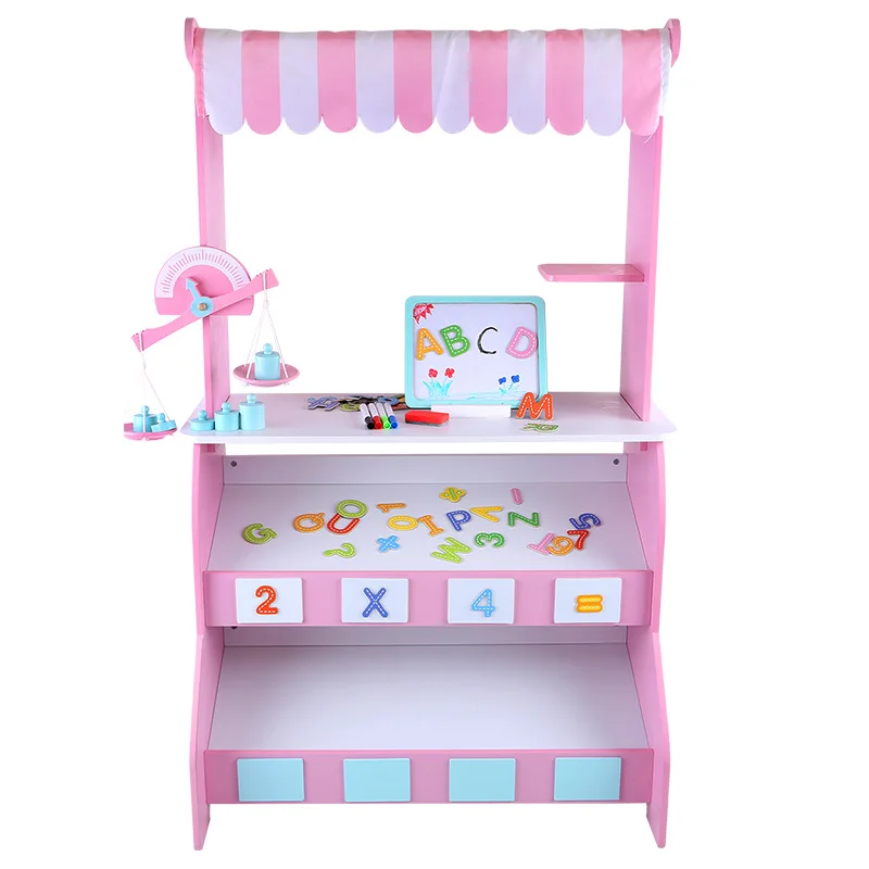  Wooden simulation children's playhouse set Cook Fun game puzzle plaything pink imitate chef light K - 4000420873149