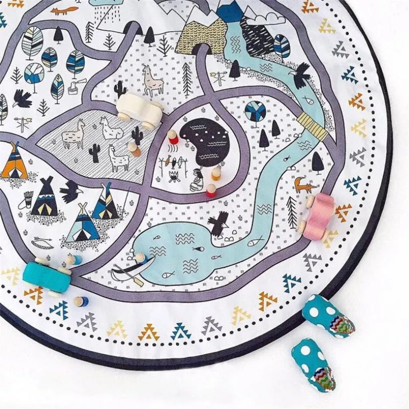 Детский игрушечный органайзер сумка для хранения и игровой коврик Лего игрушек