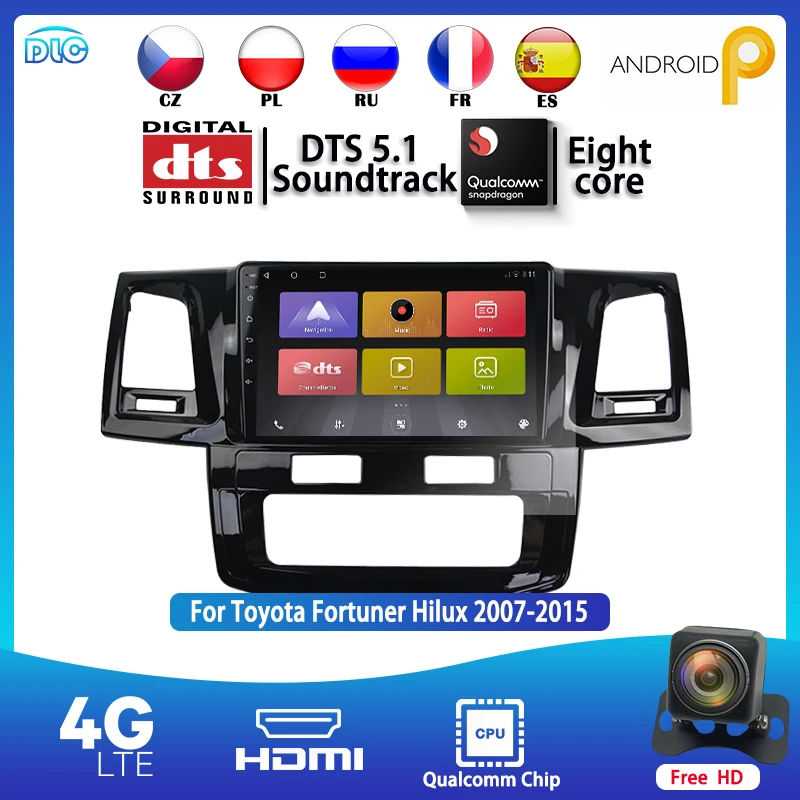 

Android 9.0 4G+64G 8 Core IPS 1280*720 QLED 4G 2 Din Radio Stereo Head Unit GPS Navigation Player for Fortuner Hilux Auto AC
