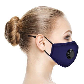 

1Mask+2Filters PM2.5 Breath Valve Mouth Mask Dust Proof Washable Reusable Masks Cotton Unisex Mouth Muffle for Man Women