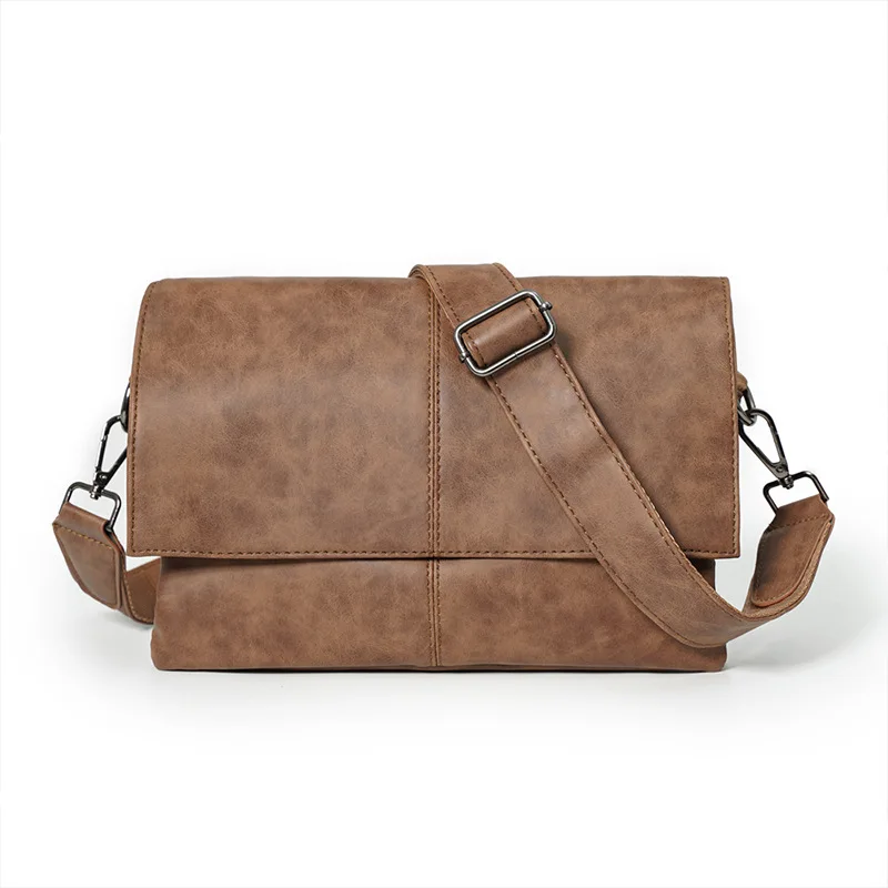 

Men's Fashion Shoulder Bag Vintage Pu Leather Brown Satchels Messenger Crossbody Bag Male Cross Body Business Cover Bag for Man