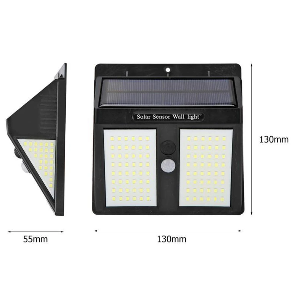 Wireless Outdoor Waterproof Click Button Backyard Wide Angle Led Solar Wall Light Super Bright Garden PIR Motion Sensor Garage