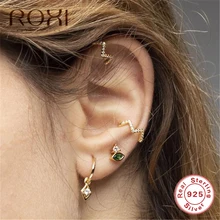 ROXI, маленькие серьги с кубическим цирконием "Счастливый глаз", серебро 925 пробы, подвеска "сглаза", очаровательные серьги-гвоздики для женщин, ювелирное изделие, подарок