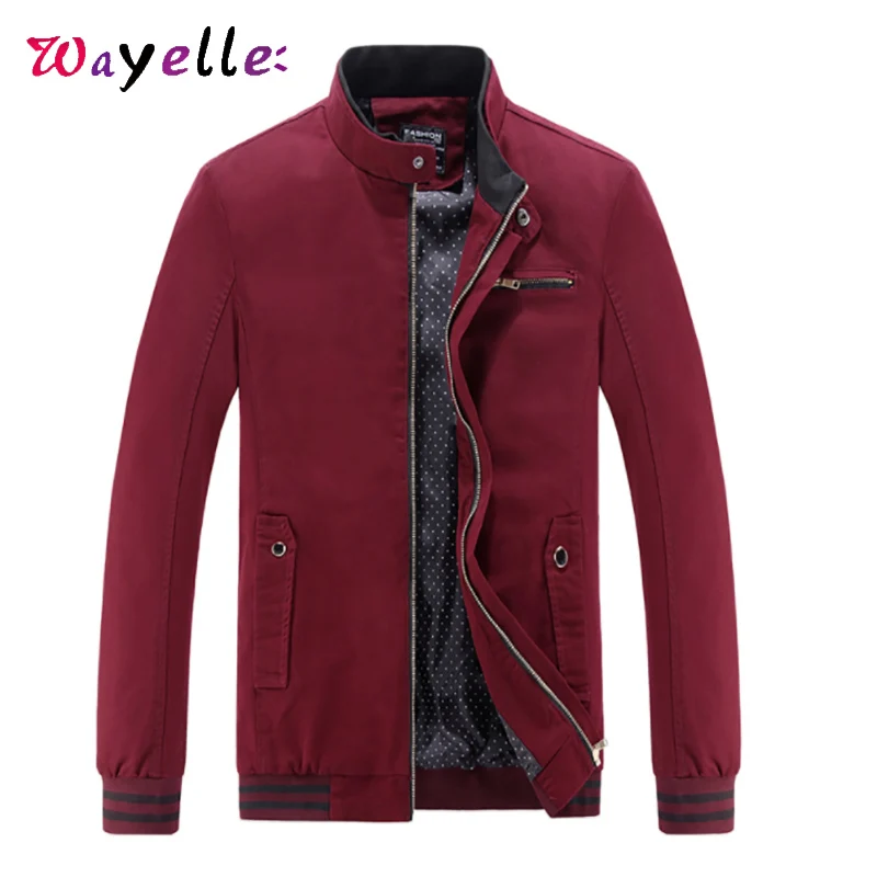 

2017 Spring Autumn Men Casual Jackets Coats Casual Solid Fashion Washed Slim Jackets Coats For Men Plus Size M-4XL