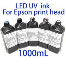 1000ML LED UV Ink for DX4 DX5 DX6 DX7 Printhead for Roland Mimaki Mutoh for A2 A3 A4 & Large Flatbed Inkjet Printer Rigid ink uv ink for konica 512 1024 printhead