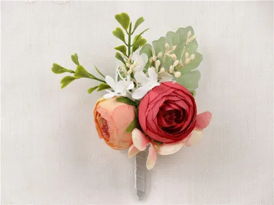 Corsage-10 YO CHO свадебный браслет-корсаж на запястье для подружек невесты, Шелковый розовый корсаж на запястье для подружек невесты и сестер, мужские бутоньерки с цветами - Цвет: Corsage-10