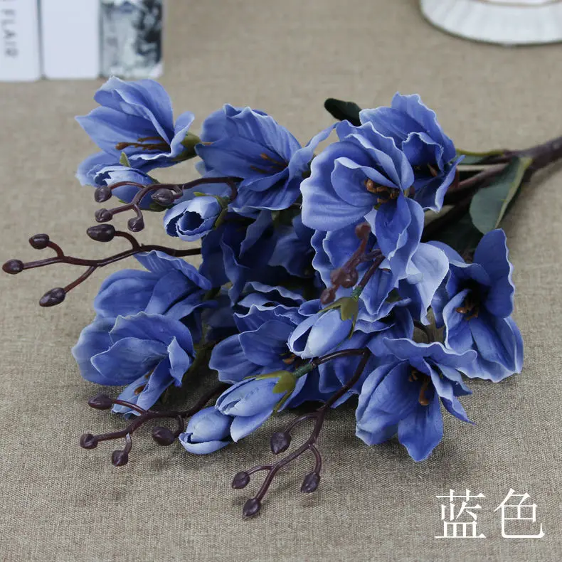 5 Fork 20 Head Simulation Tower Orchid Fake Flower Bouquet European Soft Decoration Desktop Display Artificial Jujube - Цвет: D