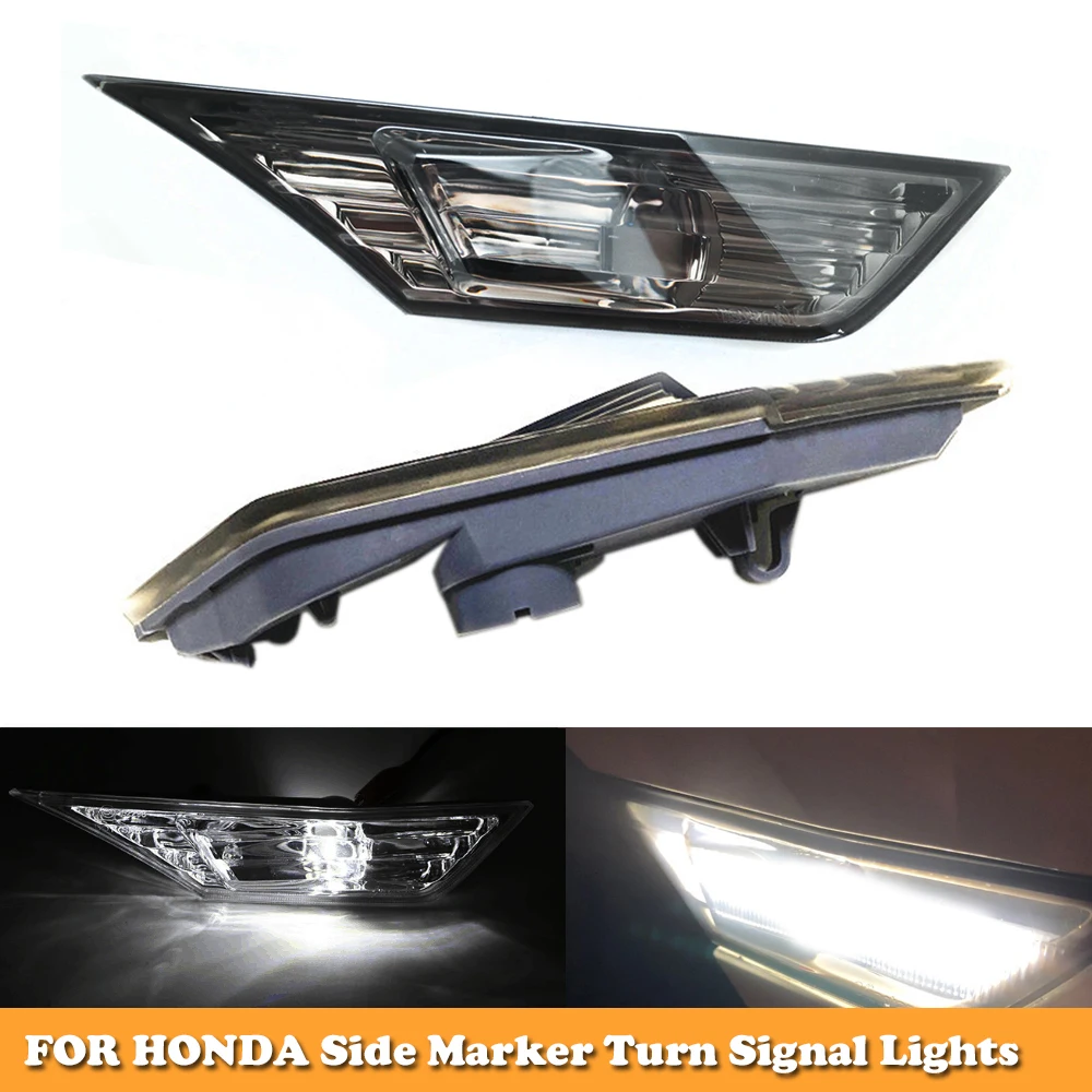 

2x Smoked turn signal light car side marker indicator T10 led bulbs for Honda Civic 2016 2017 2018 2019 Sedan Coupe Hatchback