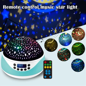 

Music Projection Lamp Baby Night Light with Timer Rotating Stars Night Light Projector for Kids Sleeps Helper Gift QJS S