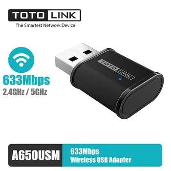 

TOTOLINK A650USM Wireless USB Adapter 633Mbps 2.4GHz/5GHz 802.11AC Internal Antenna