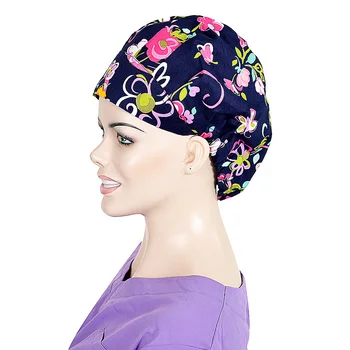 

Cooking Chef Work Bouffant Cap Surgical Caps Nurse Medical Scrub Hats for Women 100% Cotton Sweatband Hospital OR Bouffant Hat