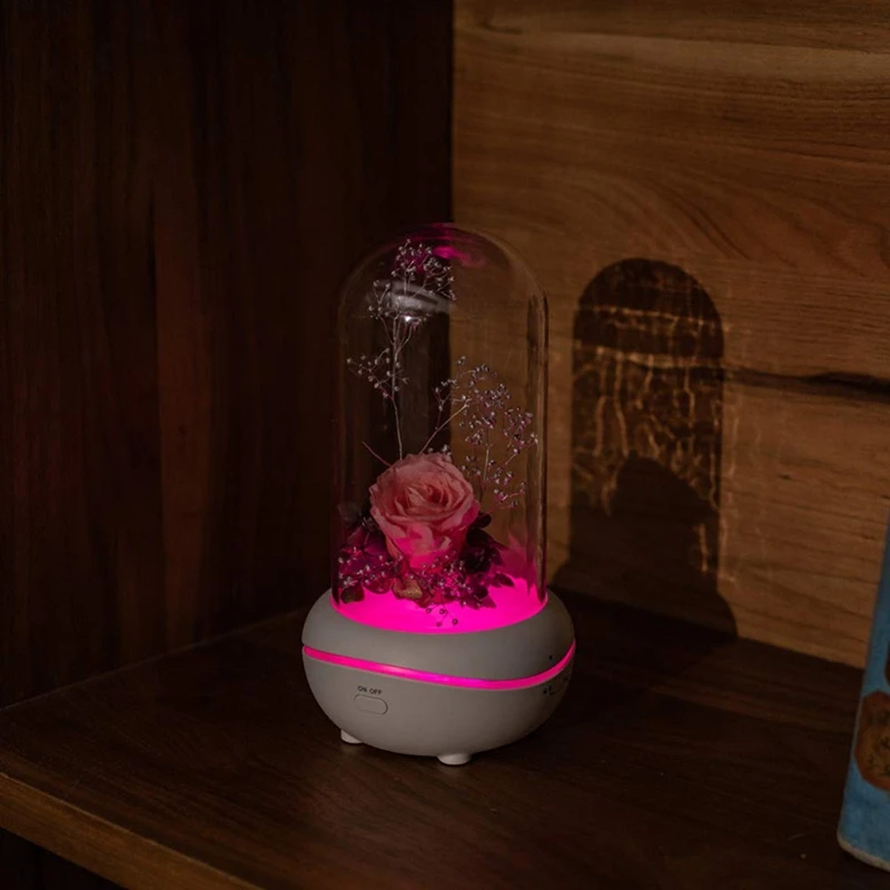 Светодиодный ночной Светильник арома-диффузор вечная роза цветок дизайн с эфирными маслами ароматерапии лампы 7 цветов