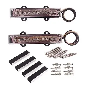 

Replacement 5 Strings Single Coil Pickups Set Audio Transducer Guitar Accessory