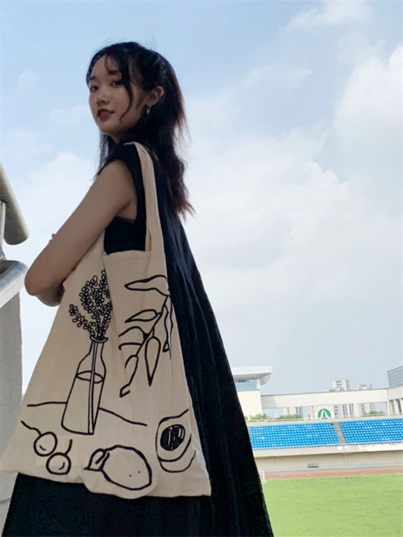 Women Canvas Shoulder bag Still Life Plants Print Art Hoe Large Tote  Shopping Bag Crossbody Bags Purses Casual Handbag Bookbag|Shoulder Bags| -  AliExpress