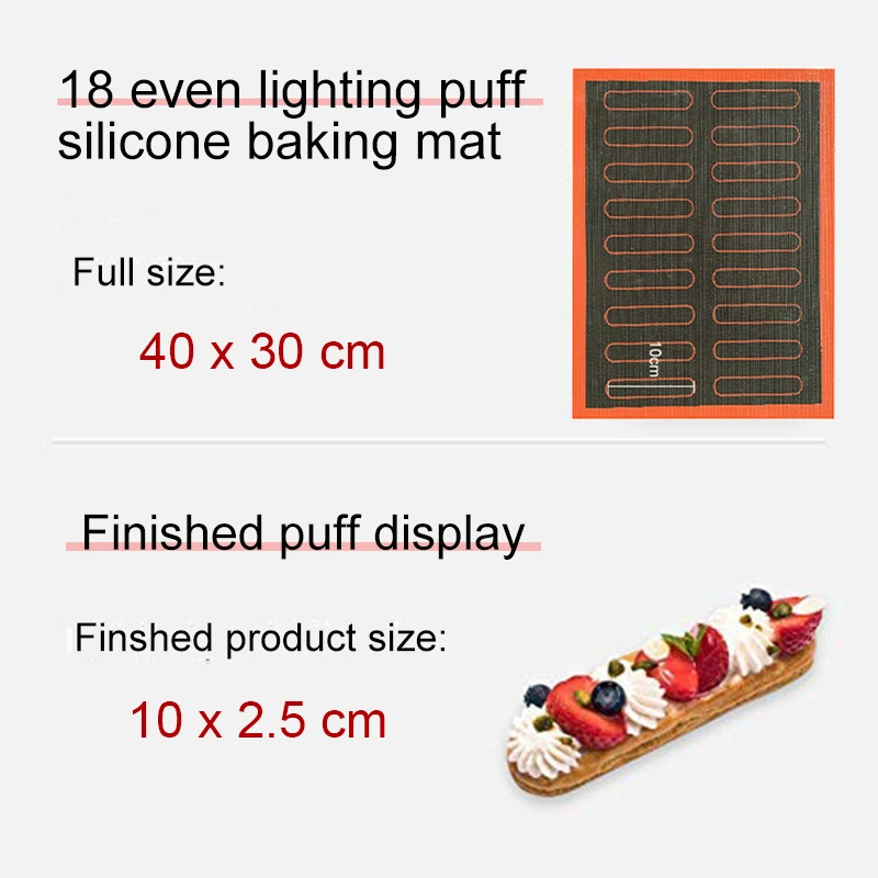 Силиконовый коврик 18 Eclair для выпечки антипригарная буфая перфорированная