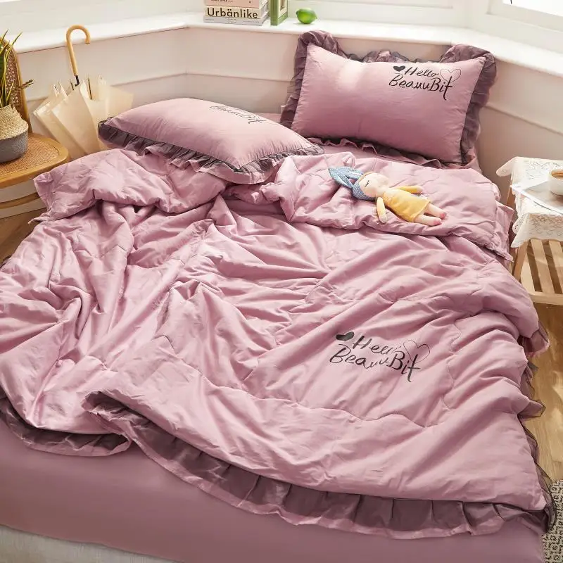 

Комплект постельного белья из 4 предметов, стильное летнее одеяло, двойное одеяло, одеяло большого размера, комплект из 4 предметов с 1 одеялом, 2 наволочками и 1 простыней