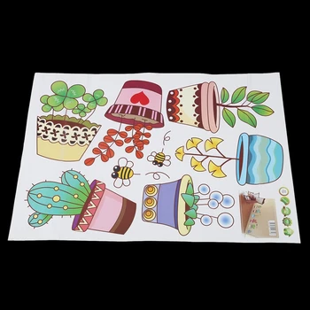 

New Children decorative wall sticker style mural painting pot