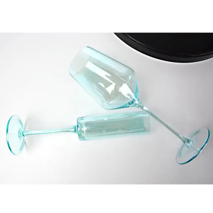Cyan-blue Bevel Red Wine Glass Goblet Large Big Belly Champagne Red Wine Glass Cup-Drop