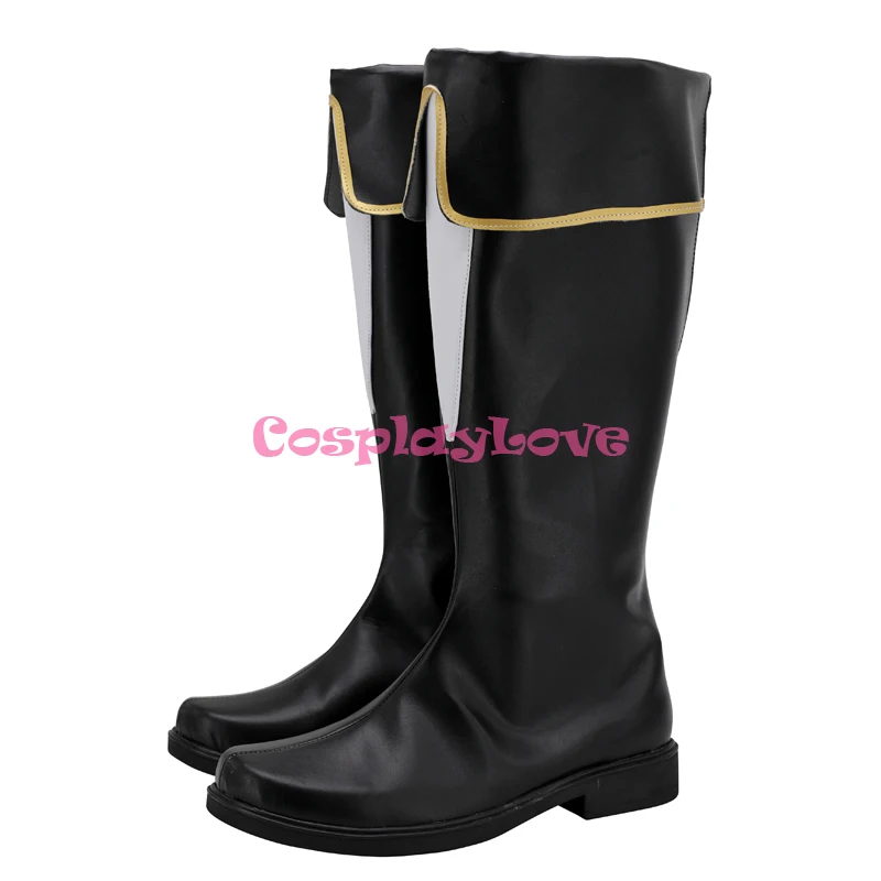 Black Clover Yami Sukehiro Black Cosplay Shoes Long Boots Leather CosplayLove For Halloween Christmas (1)