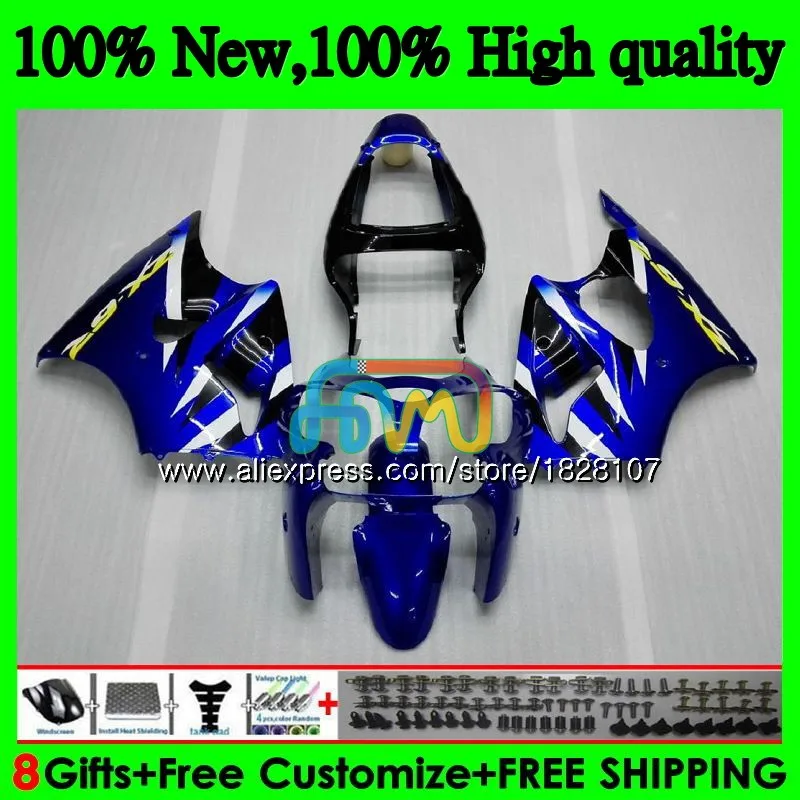 No. 1 Корпус для KAWASAKI ZX-636 ZX 6R 636 600 CC 6 R ZX636 13BS. 14 600CC сине-белые ZX-6R ZX600 ZX6R 00 01 02 2000 2001 2002 обтекатель - Цвет: No. 1