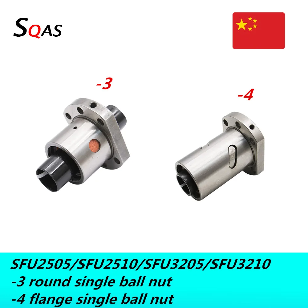 Ball screw 3 single ball nut SFU2505 SFU2510 SFU3205 SFU3210 4 flange