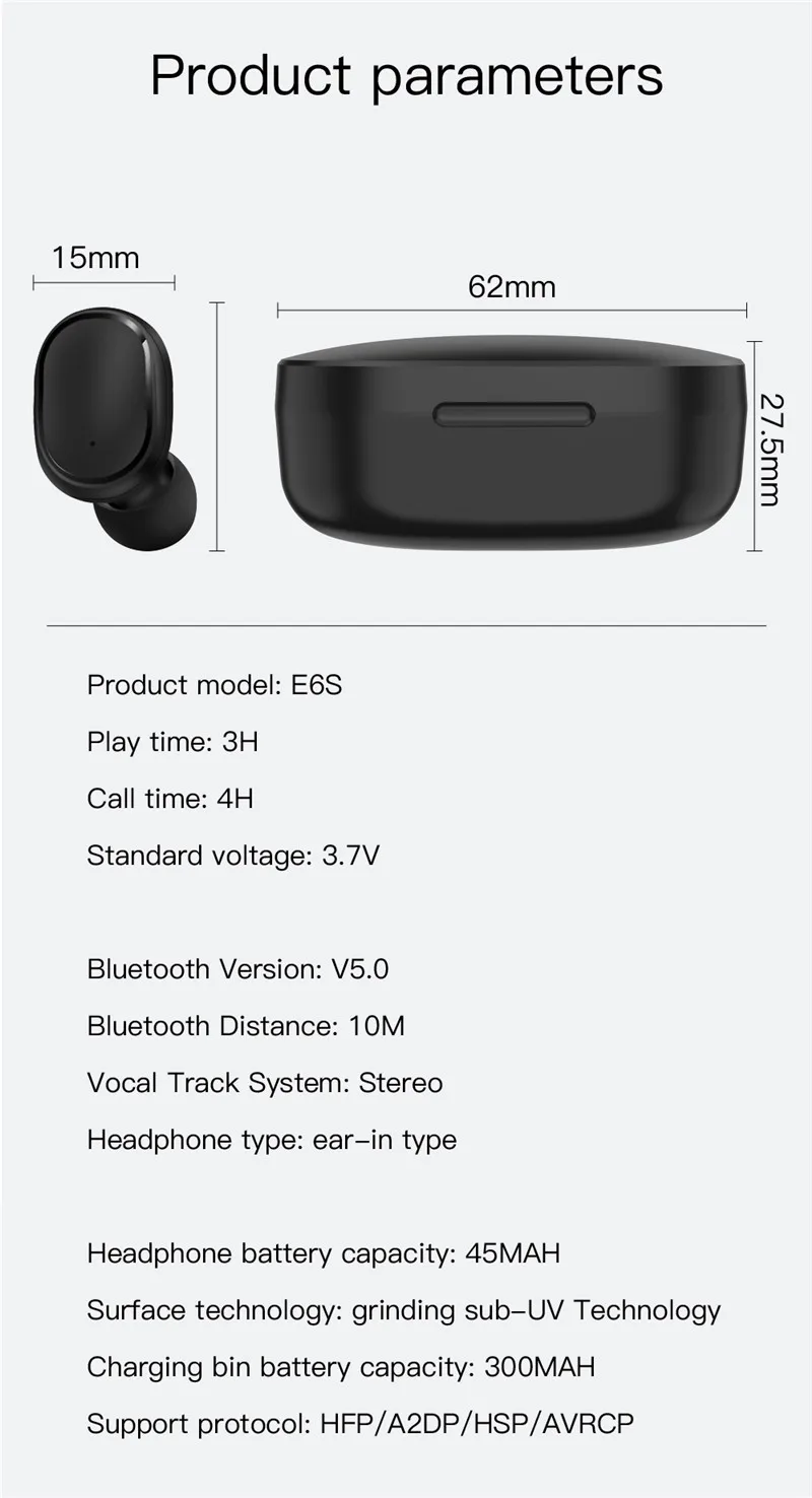 Оригинальные Bluetooth наушники, беспроводные наушники 5,0, наушники с шумоподавлением, микрофон для Xiaomi Redmi Iphone huawei Dots tws wireless headphones bluetooth earphone air