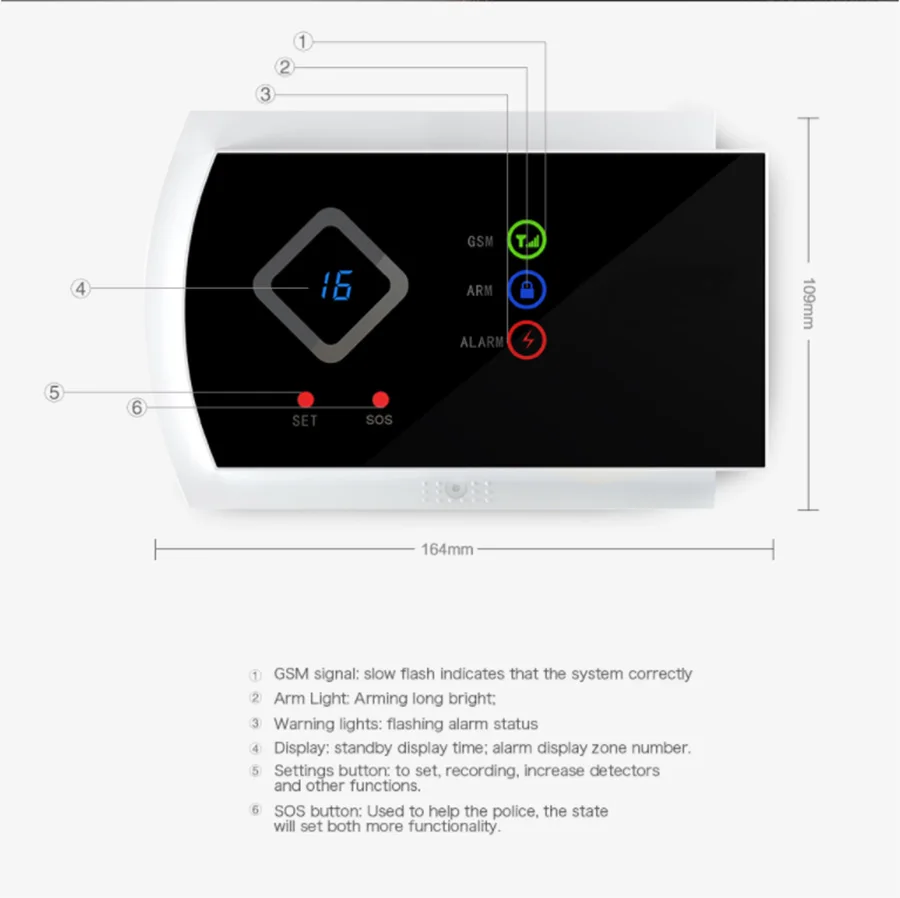 Sistemas de Alarme Sistema de Segurança em Casa Sgooway Smarts Android App Alarmes Frete Grátis Gsm Ios 7 High Quality system security
