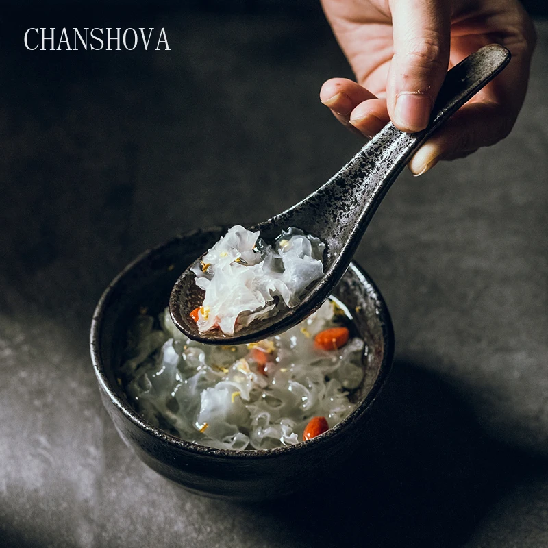 Керамическая ложка ручной работы CHANSHOVA в китайском ретро стиле фарфоровые