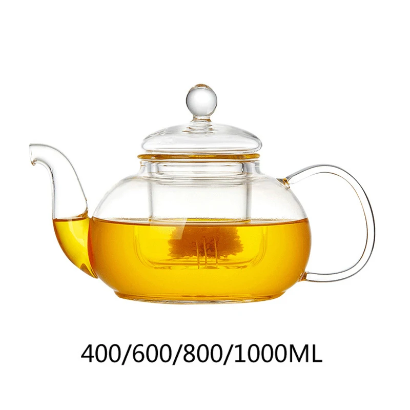 Стеклянный чайник, чайник, прозрачный боросиликатный термостойкий прозрачный чайный горшок, ручной выдув, заварочный фильтр, цветочный чайник N