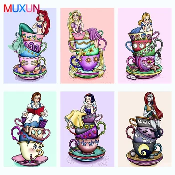 

Full Square / Round 5D Diy Diamond Embroidery Cartoon Princess Cup Diamond Painting Cross Stitch 3D Mosaic Art Decor Gifts Lx648