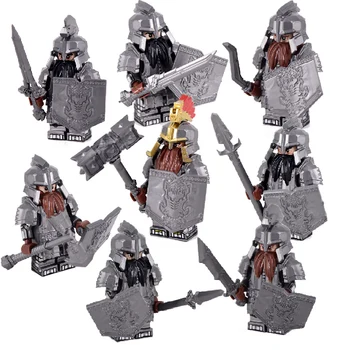 

Koruit KT1040 Lord-Rings dwarf Dáin Ironfoot helmet armor Medieval Knights brick building block for children toys