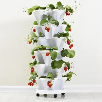 

PP Three-dimensional Flower Pot Strawberry Basin Multi-layer Superimposed Cultivation Pot Vegetable Melon Fruit Planting Pot