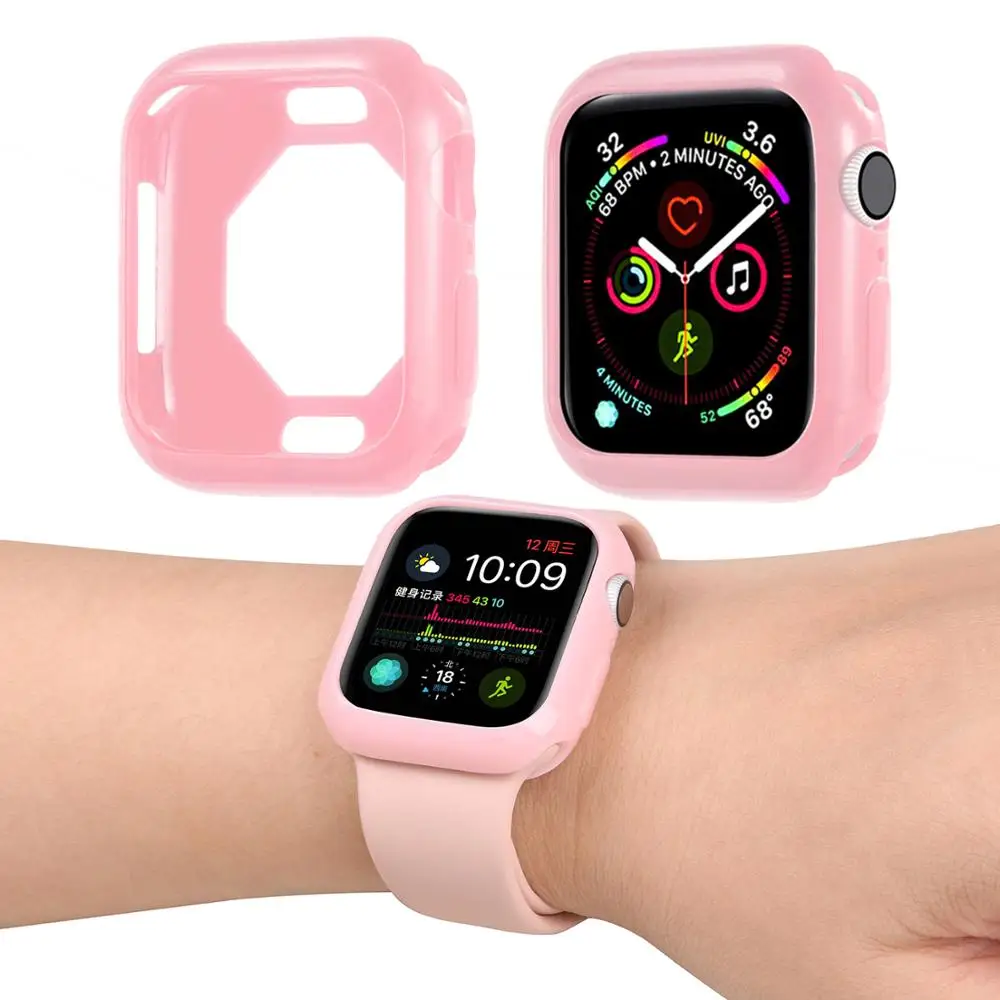 Цветные часы Candy рамка чехол для Apple Watch серии iPhone SE/6/5/4 Мягкий ТПУ Гибкая крышка