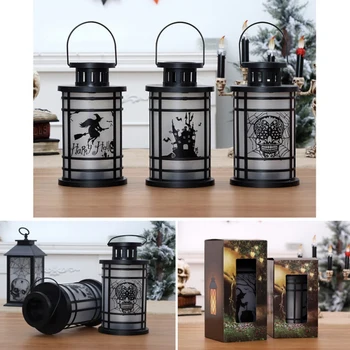 

Halloween Decorative Hanging Candle Light Lantern Battery Powered Table Lamp Holiday Party Decor Lighting