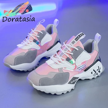 

DORATASIA New Cool Girl Spring Autumn mixed-color Sneakers Fashion lace-up Platform Sneakers Women Colorful Dad Shoes Woman