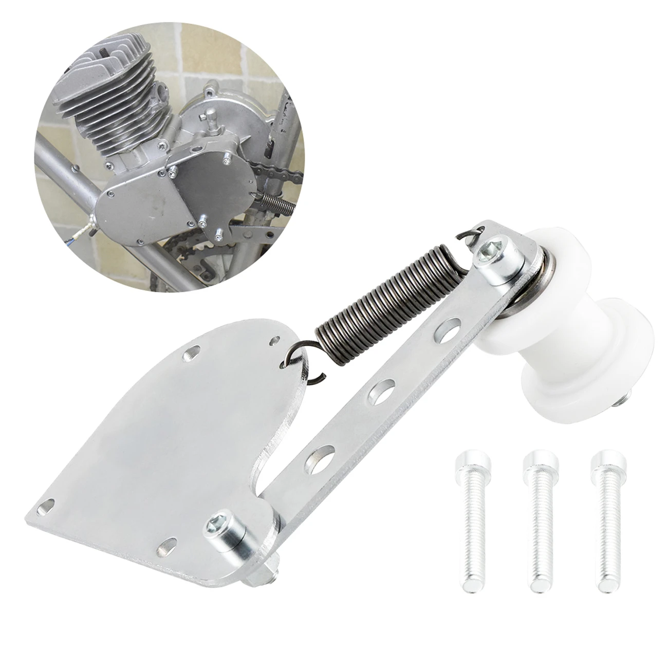 Spring Loaded Chain Tensioner Fit 49cc 66cc 80cc 2 Stroke Engine