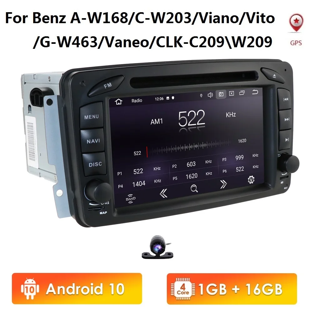 2 Din Android 9 0 автомобильный dvd-радиоплеер стерео gps navi для Benz W203 W208 W209 W210 W463 Vito Viano с wifi