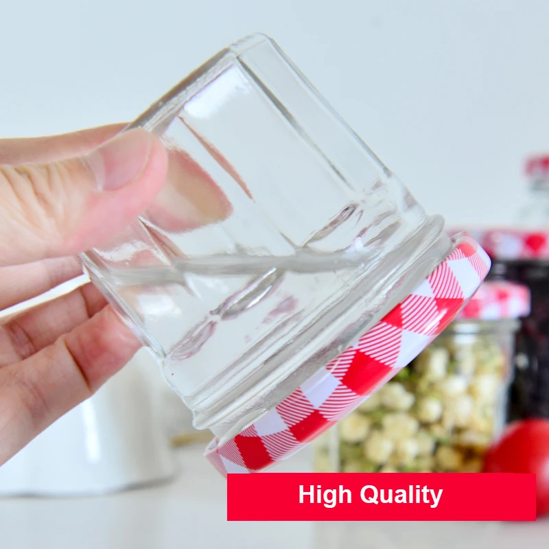 Glass Jars Canning Jars With Red Lids for Jam, Honey, Wedding Favors, Shower Favors, Baby Foods, DIY Magnetic Spice Jars 4