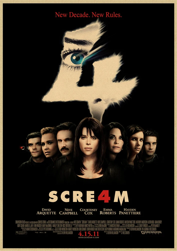 Scream Kraft Paper Poster Retro Wall art crafts sticker Living Room Paint Bar Cafe Free ship