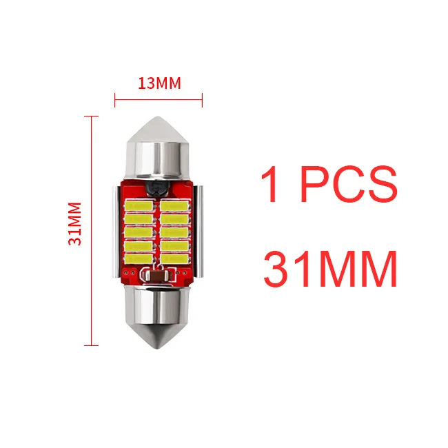 BraveWay 1 шт. 31 мм 36 мм 39 мм 41 мм светодиодный светильник C5W C10W супер яркий 4014 SMD Canbus без ошибок авто Интерьер Doom лампа для стайлинга автомобилей - Испускаемый цвет: 1PCS 31mm White