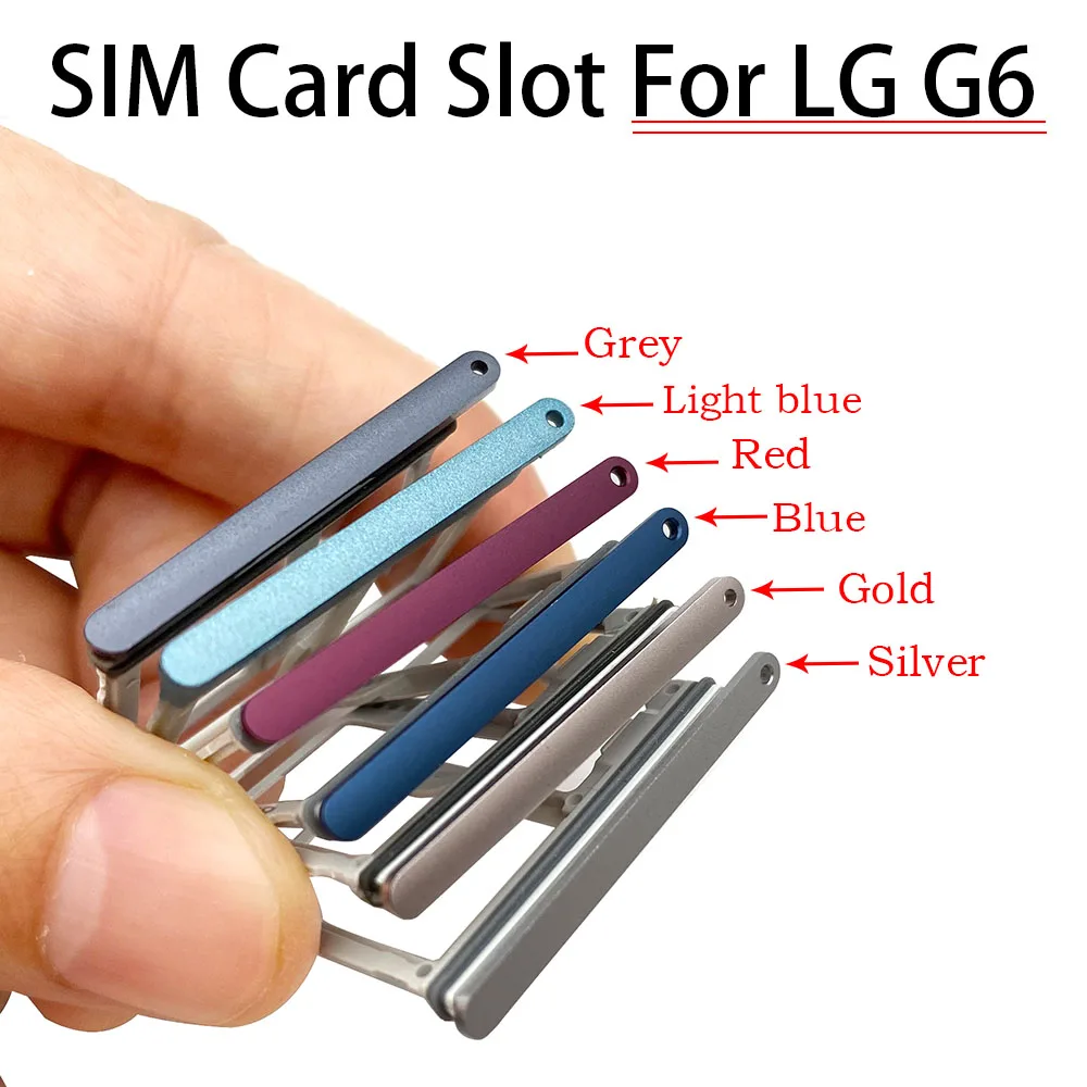 New For LG G6 US997 VS988 Sim & SD Card Reader Holder Tray Slot Waterproof Container Replacement +Pin for lg g6 micro sim card holder slot tray replacement adapters us997 vs988 black silver gold blue rose red