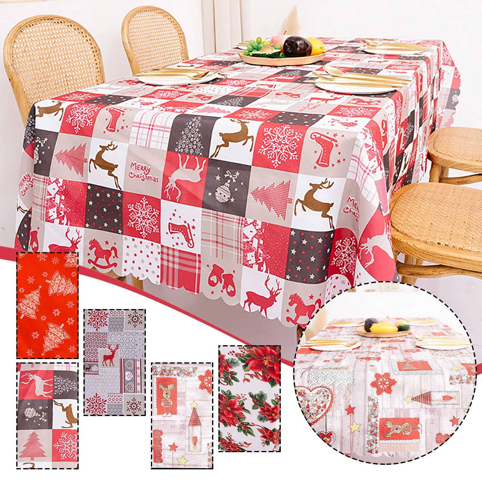 Christmas 2022 Fashion Covers 2022 New Hot Fashion Santa Claus Tablecloth/Chair Cover Waterproof  Rectangle Dust Proof Christmas Decoration|Tablecloths| - Aliexpress