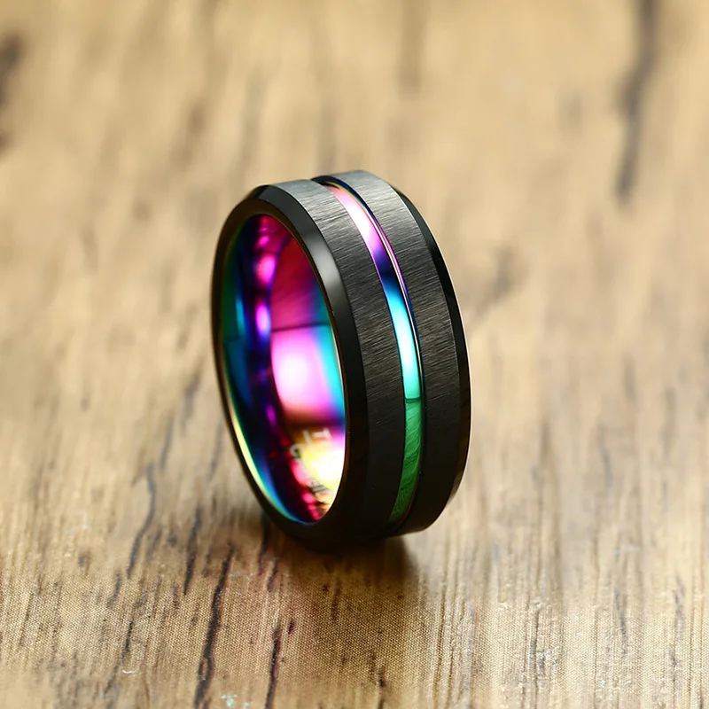 Wedding Rings Finger Rings Jewelry Rings Ring Jewelry Mens 8mm Brushed Stainless Steel Ring Wedding Bands