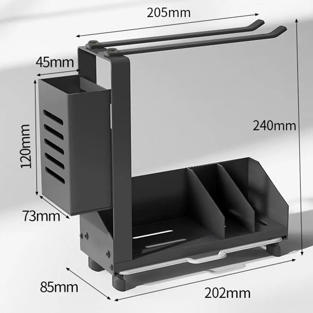 Kitchen Sink Organizer Rack Stainless Steel Wall Hanging Sponge Holder Soap Drain Storage Shelf Desktop Dishcloth Brush Holder
