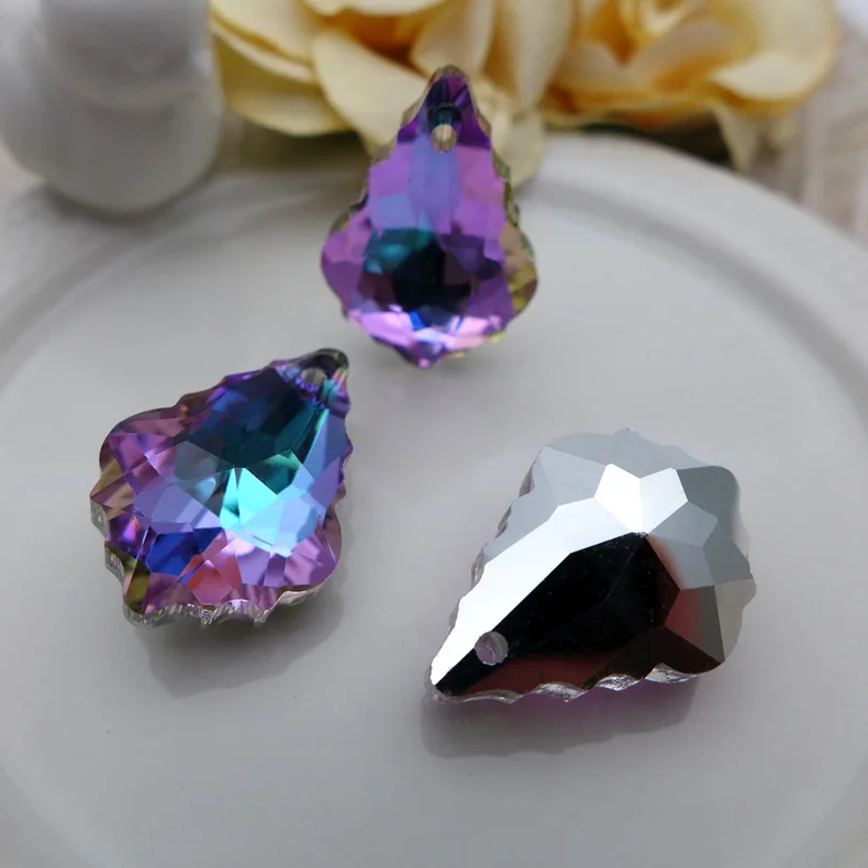 Diy Chandelier Accessories Pendant Glass Crystal Maple Leaf Pendant Home Crystal Lighting Crystal Home Decoration
