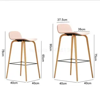 

Nordic solid wood bar chair modern minimalist bar cafe bar stool chair casual fashion front stool chair