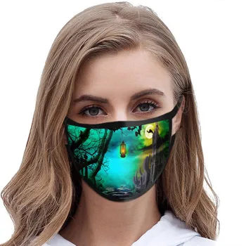 

5PCS Unisex Adult Halloween Masks Mascarillas Breathable Cotton Mouth Mask Cover Fashion Party Facemask Masque Adulte Lavable