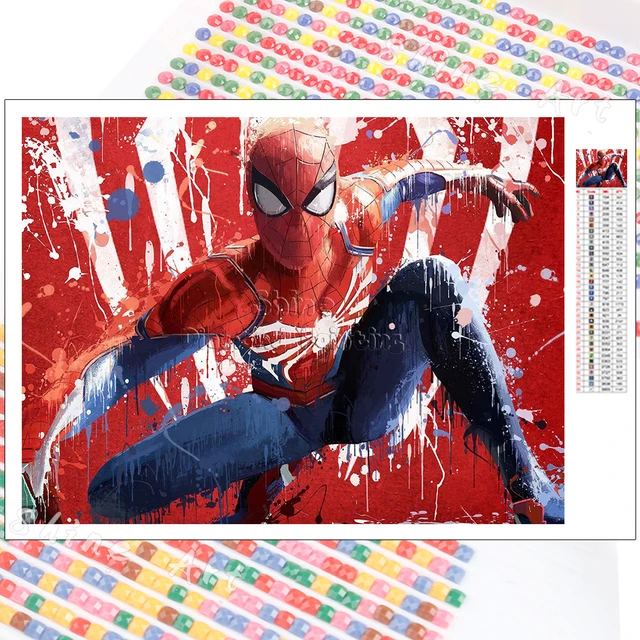 Full Drill Diamond Painting Spiderman  Spiderman Diamond Mosaic - Disney  Diamond - Aliexpress