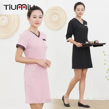 Женская медицинская форма медсестры короткий рукав красота виниловая наклейка на стену косметолога спа техник официант в отеле авиационная форма высокого качества