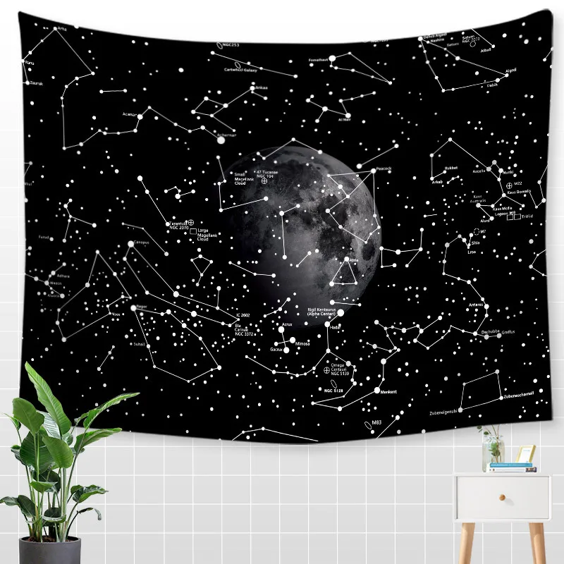 

Bohemian Style of Cross Border Wall Hanging Tapestry Macrame Wall Hanging Wall Tapestry Abstract Stars Moon Auspicious Clouds